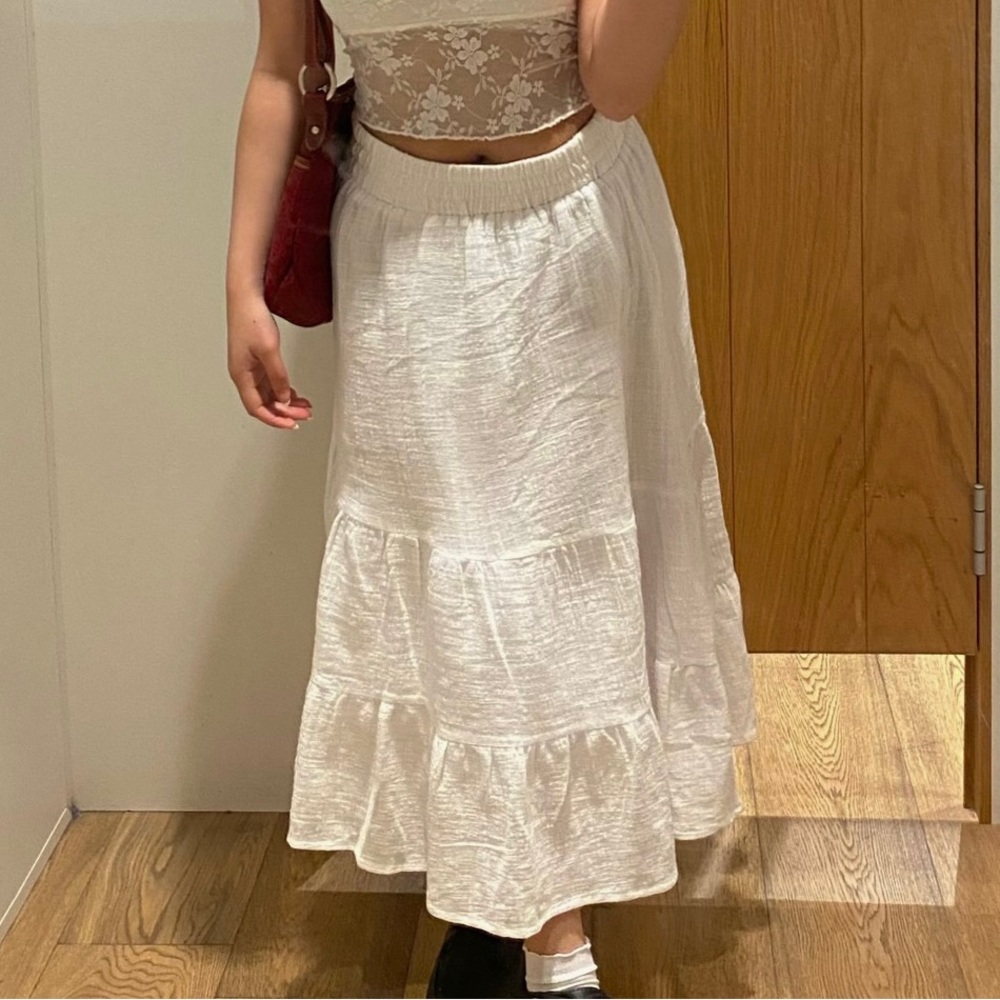 white skirt